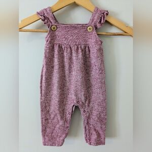 Emily And Oliver Speckled Ruffle Jumpsuit Romper Size 9M Pink White Cottagecore